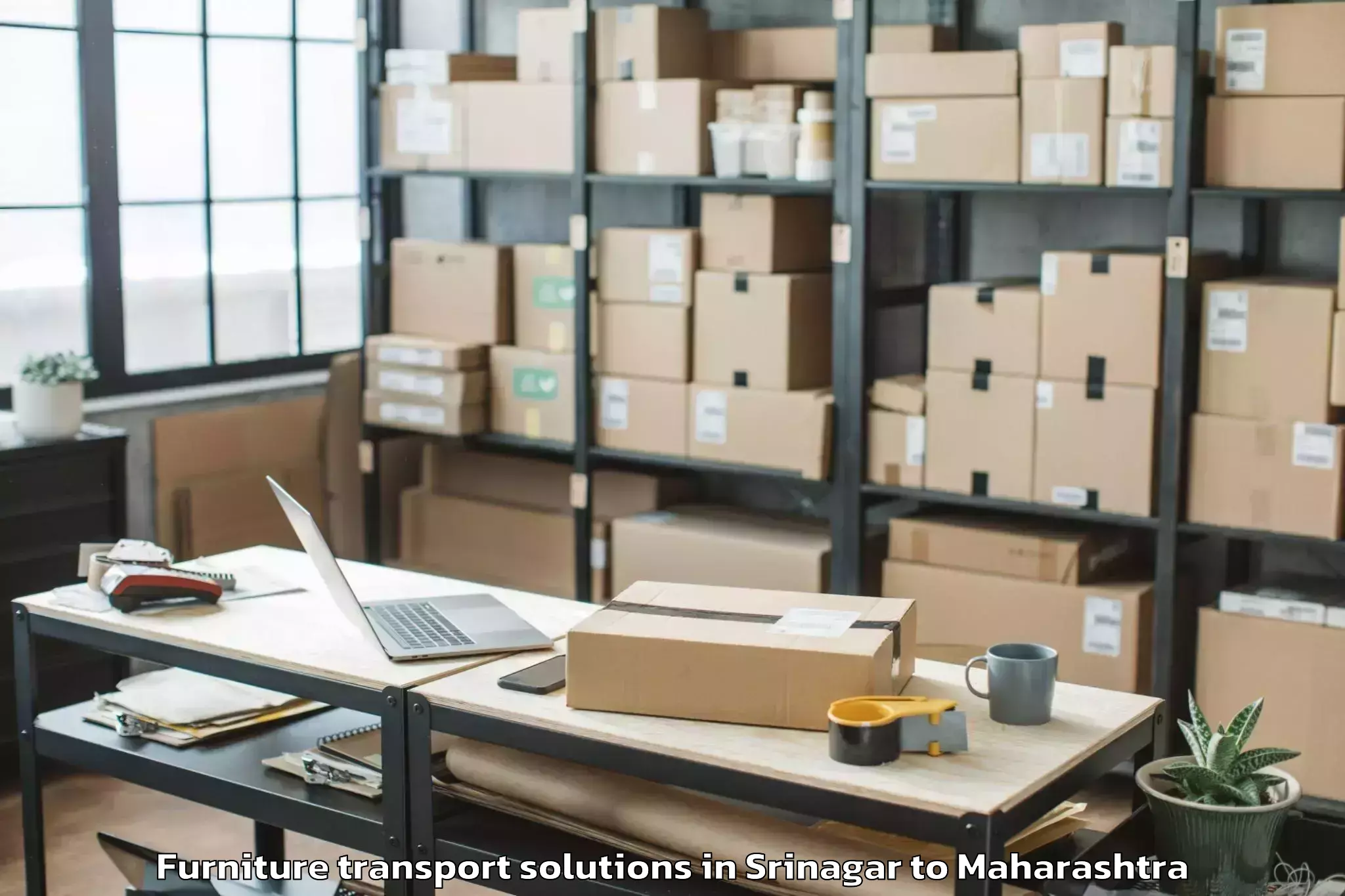 Trusted Srinagar to Maregaon Furniture Transport Solutions